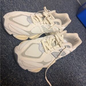 Newbalance 9060Cream and White Athletic Sneakers
